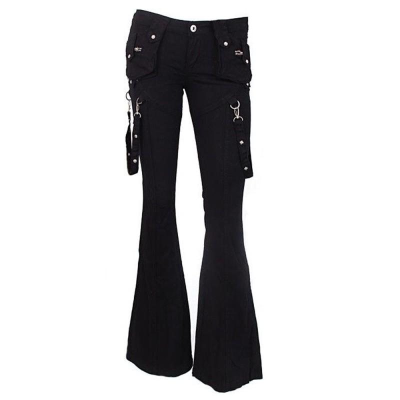 Women Pencil Pants Devil Fashion Punk Black Lace-up Skinny Pant Gothic Clothing